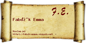 Fabók Emma névjegykártya