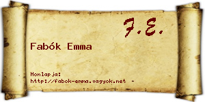 Fabók Emma névjegykártya
